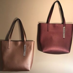 Holographic Leather Reversible Tote